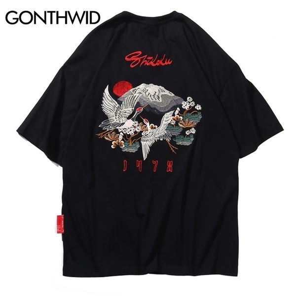gonthwid embroidery japanese ukiyo-e crane flowers mount fuji tee shirts streetwear harajuku casual hip hop tshirts men male 220302, White;black
gonthwid embroidery japanese ukiyo-e crane flowers mount fuji tee shirts streetwear harajuku casual hip hop tshirts men male 220302, White;black