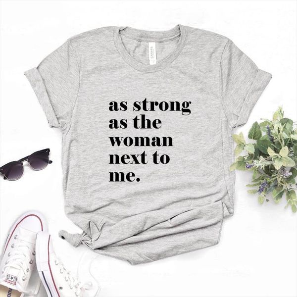 as strong the woman next men me print and women cotton casual funny t shirt lady yong girl top, White;black
as strong the woman next men me print and women cotton casual funny t shirt lady yong girl top, White;black