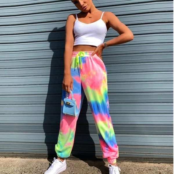 women jogger long pants summer elastic high waist lace up sweatpants fashion neon tie dye print loose trouders femme autumn 210507, Black;white
women jogger long pants summer elastic high waist lace up sweatpants fashion neon tie dye print loose trouders femme autumn 210507, Black;white