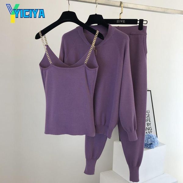 women's two piece pants yiciya zipper cardigans sweaters + sets vest women fashion jumpers 3 pcs costumes outfit,tracksuit women,suit, White
women's two piece pants yiciya zipper cardigans sweaters + sets vest women fashion jumpers 3 pcs costumes outfit,tracksuit women,suit, White