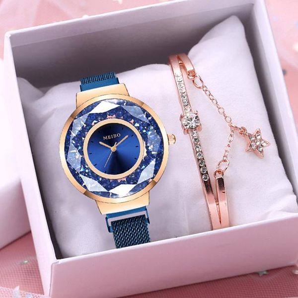 wristwatches fashion women magnet buckle moving diamond watch luxury ladies quartz bracelet set, Slivery;brown
wristwatches fashion women magnet buckle moving diamond watch luxury ladies quartz bracelet set, Slivery;brown