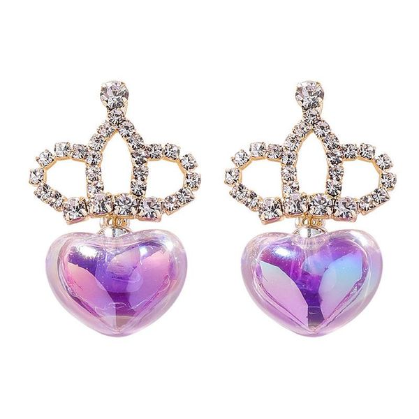 temperament crown love crystal rhinestone drop earrings purple peach heart laser fairy for girl woman party dangle & chandelier, Silver
temperament crown love crystal rhinestone drop earrings purple peach heart laser fairy for girl woman party dangle & chandelier, Silver