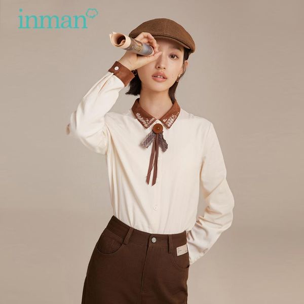 women's blouses & shirts inman autumn spring blouse retro art style color contrast embroidery pointed collar cute bow-knot decoration s, White
women's blouses & shirts inman autumn spring blouse retro art style color contrast embroidery pointed collar cute bow-knot decoration s, White