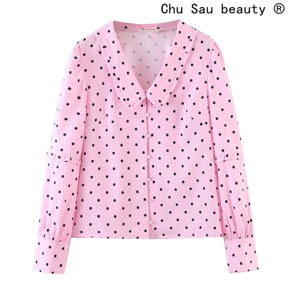 fashion spring casual chic dot print blouses lovely pink doll collar shirts single-breasted long sleeve ladies blouse 210508, White
fashion spring casual chic dot print blouses lovely pink doll collar shirts single-breasted long sleeve ladies blouse 210508, White