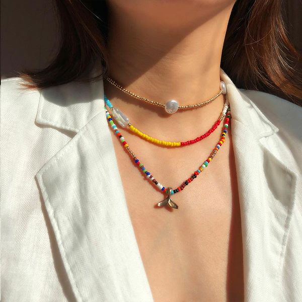 chokers 2021 fashion 3pcs colorful handmade seed beads choker necklaces for women multi strand pendant necklace bohemian jewelry, Golden;silver
chokers 2021 fashion 3pcs colorful handmade seed beads choker necklaces for women multi strand pendant necklace bohemian jewelry, Golden;silver