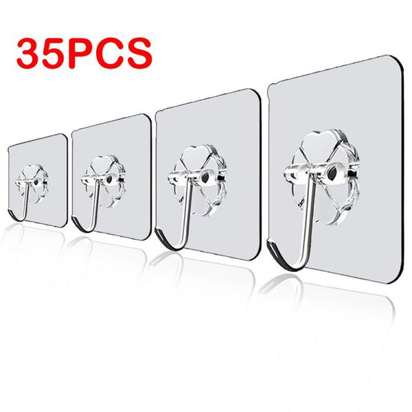 hooks & rails 35pcs transparent strong self adhesive door wall hangers suction heavy load rack cup sucker for kitchen bathroom
hooks & rails 35pcs transparent strong self adhesive door wall hangers suction heavy load rack cup sucker for kitchen bathroom