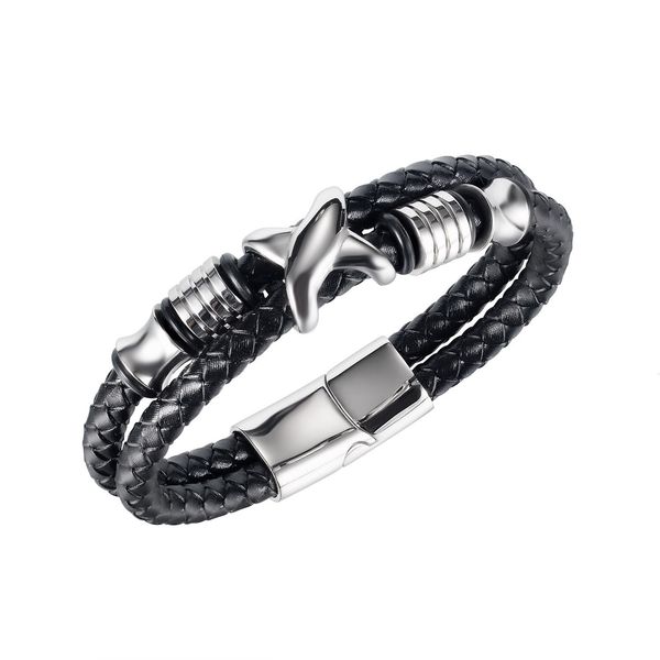 bangles bracelets tiktok double decor stainless steel bracelet, men's leather bracelet to send boyfriend, Black
bangles bracelets tiktok double decor stainless steel bracelet, men's leather bracelet to send boyfriend, Black