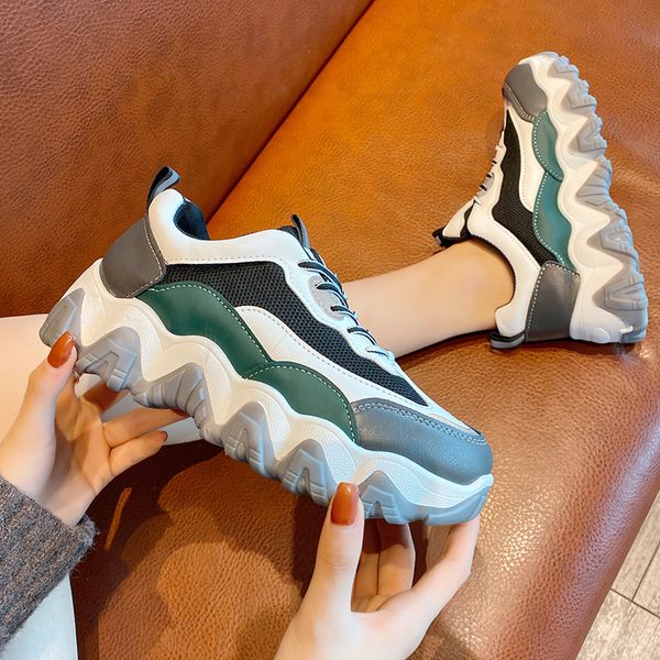 ladies casual vulcanize shoes women chunky sneakers platform 5cm thick sole web celebrity dad female fashion sneakers designer a, Black
ladies casual vulcanize shoes women chunky sneakers platform 5cm thick sole web celebrity dad female fashion sneakers designer a, Black