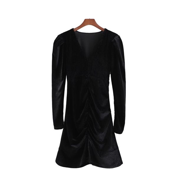 elegant woman black velvet ruffles mini dress spring fashion ladies v neck party dresses female draped 210515, Black;gray
elegant woman black velvet ruffles mini dress spring fashion ladies v neck party dresses female draped 210515, Black;gray