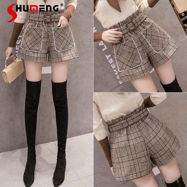 women's shorts plaid women 2021 autumn and winter korean fashion loose high waist all-matching woolen wide-leg boot short pants casual, White;black
women's shorts plaid women 2021 autumn and winter korean fashion loose high waist all-matching woolen wide-leg boot short pants casual, White;black