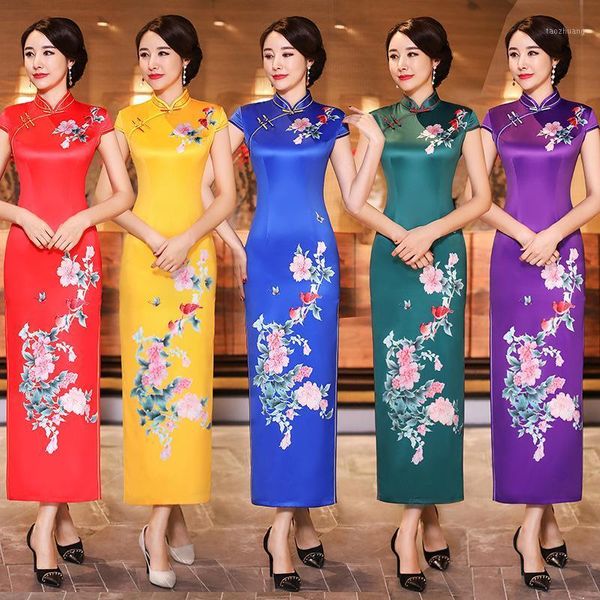 ethnic clothing 5 color plus size silk cheongsam dresses retro printing long qipao casual green ladies chinese dress 4xl1 9o9c, Red
ethnic clothing 5 color plus size silk cheongsam dresses retro printing long qipao casual green ladies chinese dress 4xl1 9o9c, Red