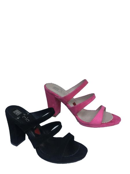 33-34-35&41-42-43 suede women sandals- thick heeled sandals, Black