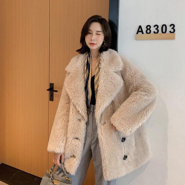 women's fur & faux winter real coat 2021 sheep shearing long warm woman jacket 100% wool thick clothes manteau femme hiver wpy2010, Black
women's fur & faux winter real coat 2021 sheep shearing long warm woman jacket 100% wool thick clothes manteau femme hiver wpy2010, Black