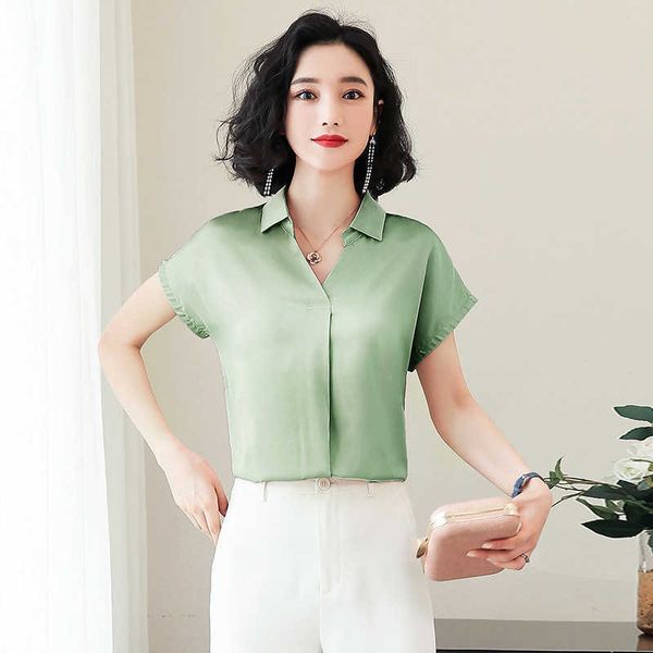 summer fashion silk womens and blouses satin short sleeve plus size xxxl pink shirts 210531, White
summer fashion silk womens and blouses satin short sleeve plus size xxxl pink shirts 210531, White