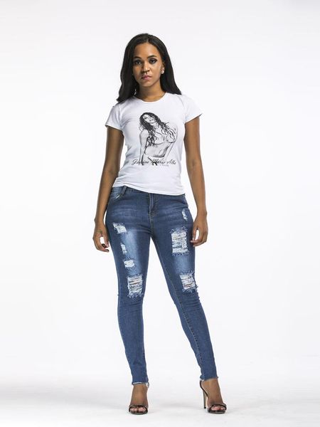 jeans, pants, little pants women's jeans, Blue