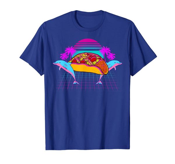 90s 80s dolphin taco vaporwave aesthetic t-shirt, White;black 
90s 80s dolphin taco vaporwave aesthetic t-shirt, White;black