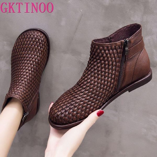 boots women short woven cowhide flat casual shoes autumn and winter ankle brown black ladies 
boots women short woven cowhide flat casual shoes autumn and winter ankle brown black ladies