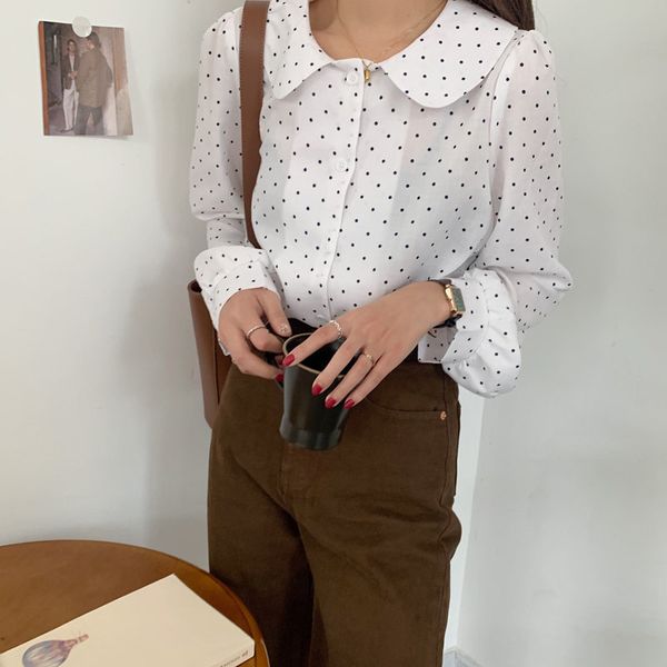 polka dots leisure chic loose blouses peter pan collar sweet casual women gentle girls all match shirts 210421, White
polka dots leisure chic loose blouses peter pan collar sweet casual women gentle girls all match shirts 210421, White
