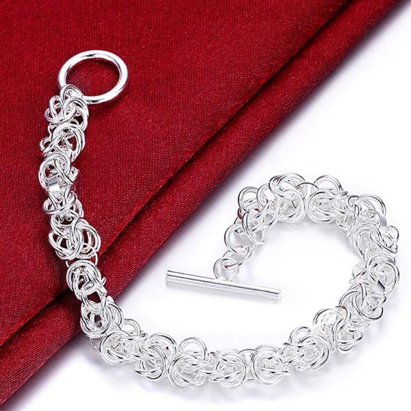 link, chain 925 sterling silver link bracelets for women men fashion jewelry gift, Black
link, chain 925 sterling silver link bracelets for women men fashion jewelry gift, Black