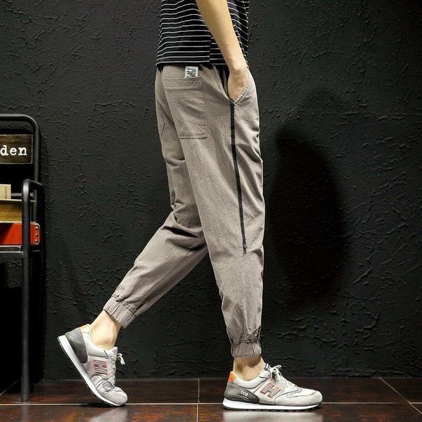 men's pants 2021 summer overalls sports thin breathable leggings capri casual small leg harem, Black
men's pants 2021 summer overalls sports thin breathable leggings capri casual small leg harem, Black
