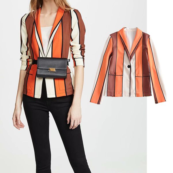 fall stripe seam seamless hand jacket for women summer only breasted formal ladies jackets, Black;brown
fall stripe seam seamless hand jacket for women summer only breasted formal ladies jackets, Black;brown