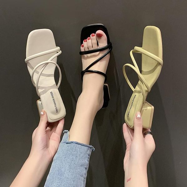 square heel shoes slippers heels slipers women luxury slides med block high 2021 summer soft designer pu rubber rome fashion toe, Black
square heel shoes slippers heels slipers women luxury slides med block high 2021 summer soft designer pu rubber rome fashion toe, Black