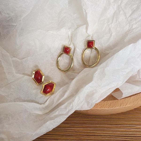stud s925 silver needle korean style simple red geometric earrings for women girls vintage wild rhinestone party jewelry, Golden;silver
stud s925 silver needle korean style simple red geometric earrings for women girls vintage wild rhinestone party jewelry, Golden;silver