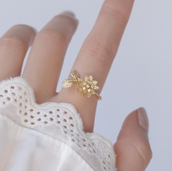 delicate jewelry 14k real gold adjustable crystal flower rings for women vintage leaves cubic zircon engagement cluster, Golden;silver
delicate jewelry 14k real gold adjustable crystal flower rings for women vintage leaves cubic zircon engagement cluster, Golden;silver