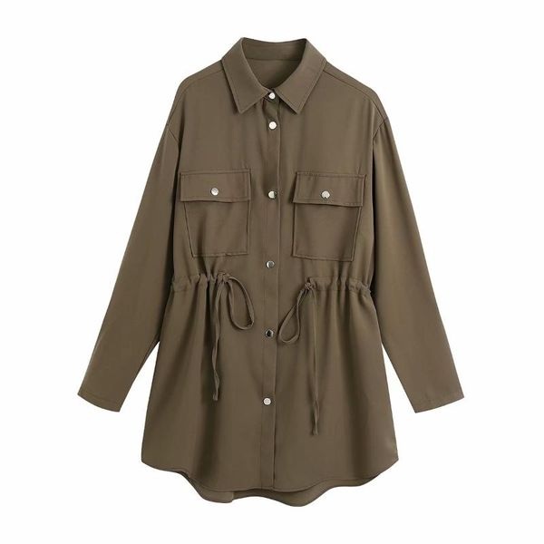 women's jackets women fashion with pockets solid single breasted jacket long sleeve drawstring lapel neck vintage female coats chic, Black;brown
women's jackets women fashion with pockets solid single breasted jacket long sleeve drawstring lapel neck vintage female coats chic, Black;brown