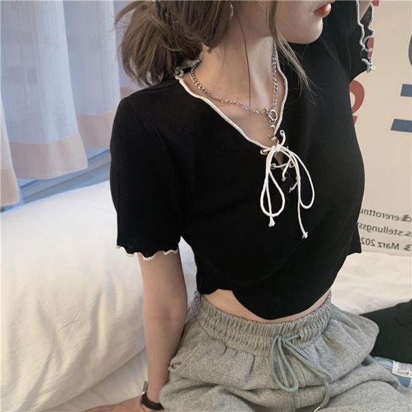 women's t-shirt woman tshirts v-neck short-sleeved summer 2021 crop mujer camisetas, White
women's t-shirt woman tshirts v-neck short-sleeved summer 2021 crop mujer camisetas, White