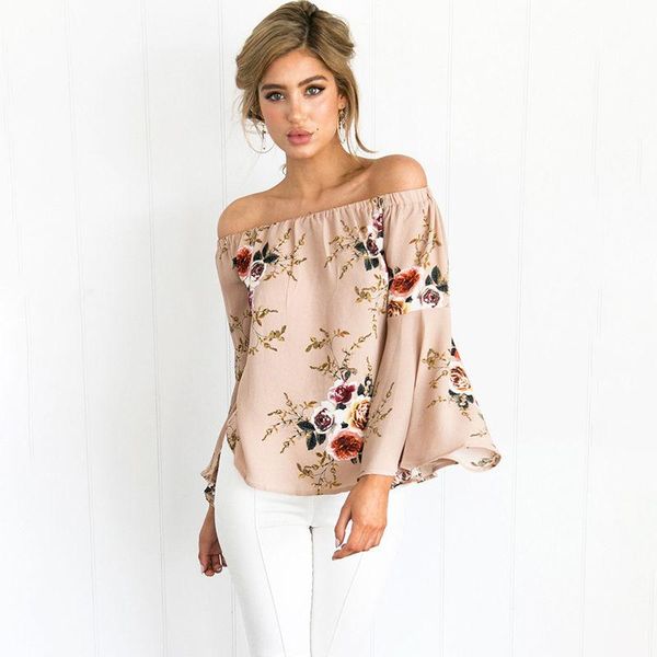 women's blouses & shirts high street casual blouse loose slash neck off shoulder long flare sleeve floral shirt flower clothing, White
women's blouses & shirts high street casual blouse loose slash neck off shoulder long flare sleeve floral shirt flower clothing, White