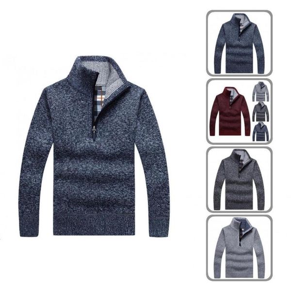men's jackets casual autumn sweater thicken knitted stand collar plush bottoming coat men winter, Black;brown
men's jackets casual autumn sweater thicken knitted stand collar plush bottoming coat men winter, Black;brown