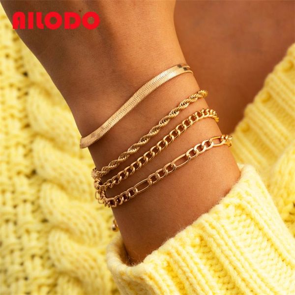 ailodo 4 pcs/set minimalist bracelets for women vintage gold silver color snake chain punk fashion jewelry girls gift link,, Black
ailodo 4 pcs/set minimalist bracelets for women vintage gold silver color snake chain punk fashion jewelry girls gift link,, Black