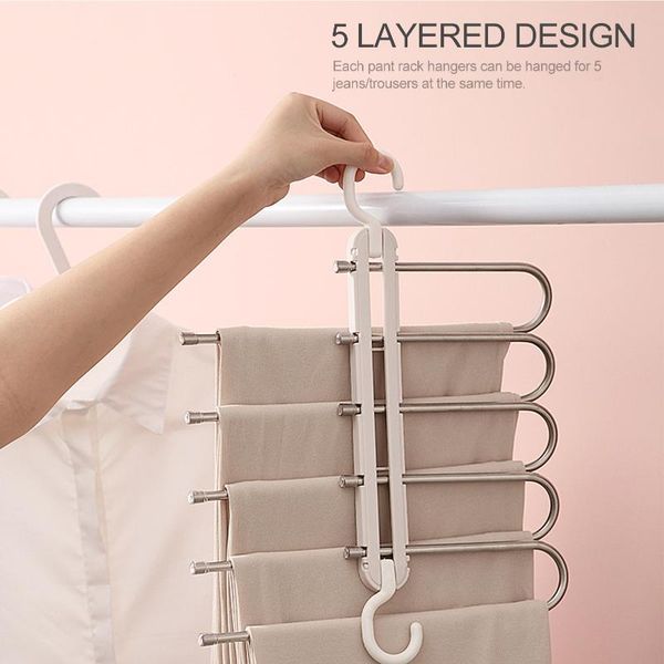 folding pants rack closet hangers non-slip storage 5 layered clothes organizer for scarf jeans trousers skirts hooks & rails
folding pants rack closet hangers non-slip storage 5 layered clothes organizer for scarf jeans trousers skirts hooks & rails
