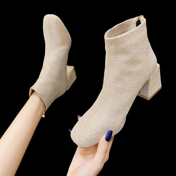 boots 2021 bling fashion women square toe ankle sock high heels shoes autumn winter female stretch, Black
boots 2021 bling fashion women square toe ankle sock high heels shoes autumn winter female stretch, Black