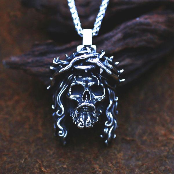 pendant necklaces vintage 316l stainlss steel long hair skull necklace punk hip hop for men women rock party jewelry accessories, Silver
pendant necklaces vintage 316l stainlss steel long hair skull necklace punk hip hop for men women rock party jewelry accessories, Silver
