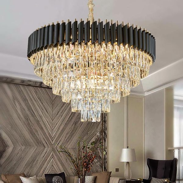 chandeliers luxury gold chandelier for living room black crystal lamps indoor lighting fixtures modern led round hang
chandeliers luxury gold chandelier for living room black crystal lamps indoor lighting fixtures modern led round hang