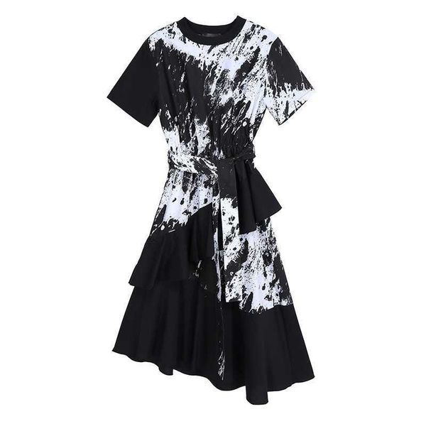 summer o-neck tie dye print dress ruffle irrgular patchwork slim waist drawstring vestidos fashion casual femme robe 210525, Black;gray
summer o-neck tie dye print dress ruffle irrgular patchwork slim waist drawstring vestidos fashion casual femme robe 210525, Black;gray