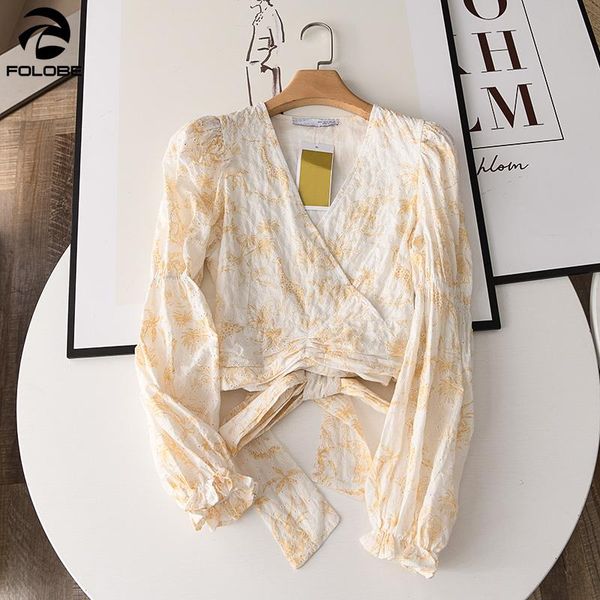 women's blouses & shirts folobe 2021 summer elegant blouse women v-neck lantern sleeve bow ruffles embroidery ladies female, White
women's blouses & shirts folobe 2021 summer elegant blouse women v-neck lantern sleeve bow ruffles embroidery ladies female, White