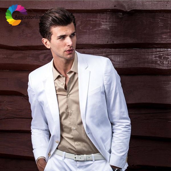 men's suits & blazers slim fit white men summer wedding groom wear tuxedos 2 pieces (jacket+pants) bridegroom prom man blazer, White;black
men's suits & blazers slim fit white men summer wedding groom wear tuxedos 2 pieces (jacket+pants) bridegroom prom man blazer, White;black