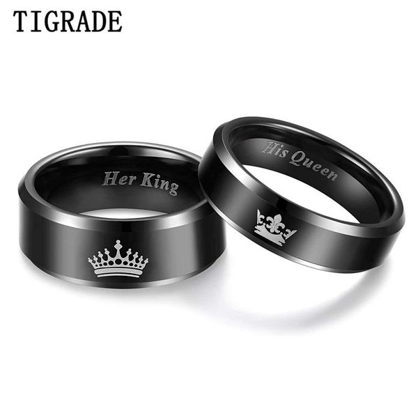wedding rings tigrade "her king " "his queen" ring black tungsten bands width 6mm 8mm for lover couple size 6-13, Slivery;golden
wedding rings tigrade "her king " "his queen" ring black tungsten bands width 6mm 8mm for lover couple size 6-13, Slivery;golden