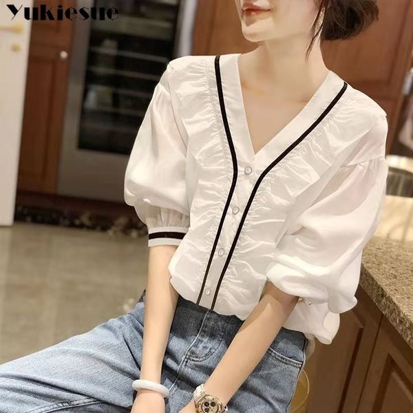 women's blouse shirt fashion women blouses and shirts elegant long sleeve ruffless woman blusas mujer plus size 210519, White
women's blouse shirt fashion women blouses and shirts elegant long sleeve ruffless woman blusas mujer plus size 210519, White