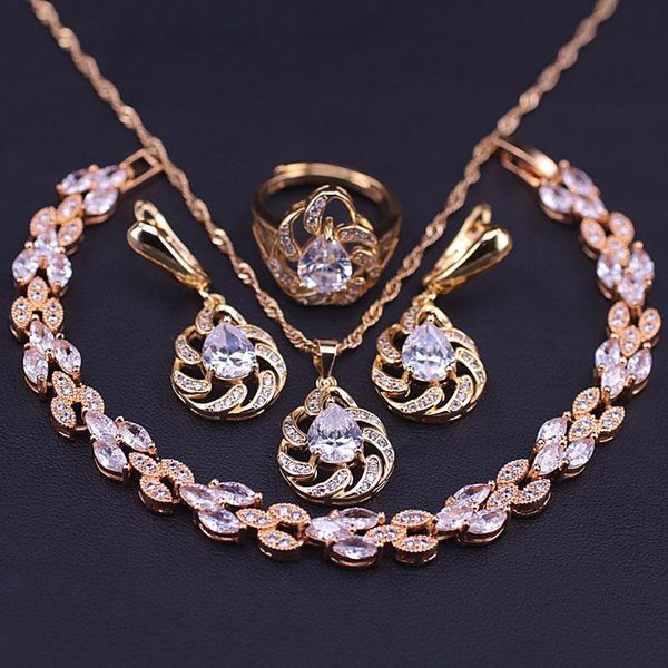 earrings & necklace many colors gold color jewelry set for women zircon adjustable ring with bracelet bridal, Silver
earrings & necklace many colors gold color jewelry set for women zircon adjustable ring with bracelet bridal, Silver