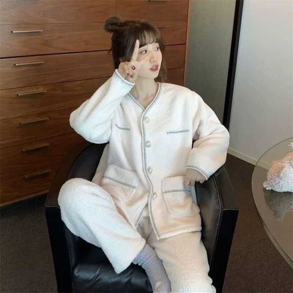qweek autumn clothe winter home solid color pocket pajamas two piece set fashion loungewear pyjamas pijamas warm 211126, Black;red
qweek autumn clothe winter home solid color pocket pajamas two piece set fashion loungewear pyjamas pijamas warm 211126, Black;red