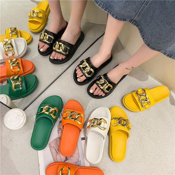 women metal chain open toe slippers candy colors buckle flat platform casual slide ladies summer beach flip flops, Black
women metal chain open toe slippers candy colors buckle flat platform casual slide ladies summer beach flip flops, Black