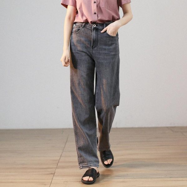 women's jeans summer women vintage comfortable natural fabric skin friendly water washed cotton denim pants straight trousers grey, Blue
women's jeans summer women vintage comfortable natural fabric skin friendly water washed cotton denim pants straight trousers grey, Blue