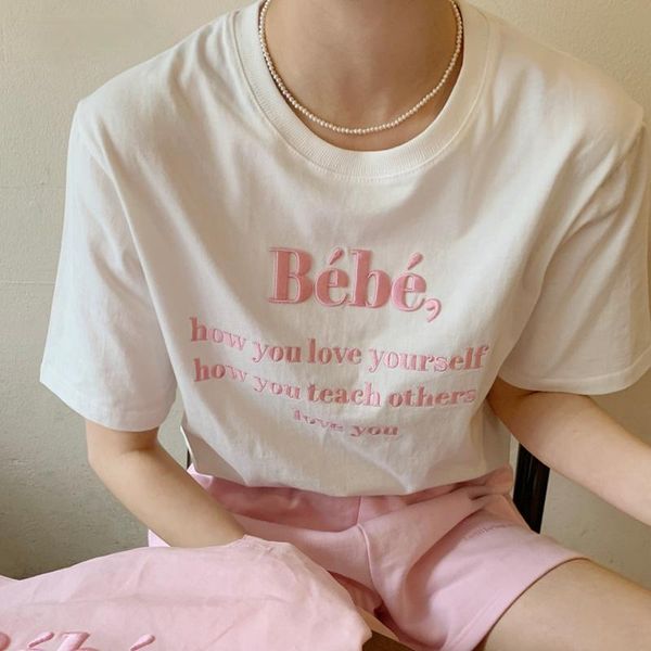 women's t-shirt summer short sleeve woman tshirts letter print loose causal tees o-neck pullovers cotton cacual female simple, White
women's t-shirt summer short sleeve woman tshirts letter print loose causal tees o-neck pullovers cotton cacual female simple, White