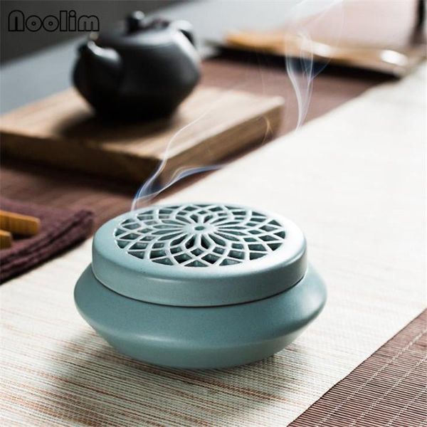 fragrance lamps handicraft ceramic coil incense burner hollow cover sandalwood holder with fireproof cotton pad censer
fragrance lamps handicraft ceramic coil incense burner hollow cover sandalwood holder with fireproof cotton pad censer