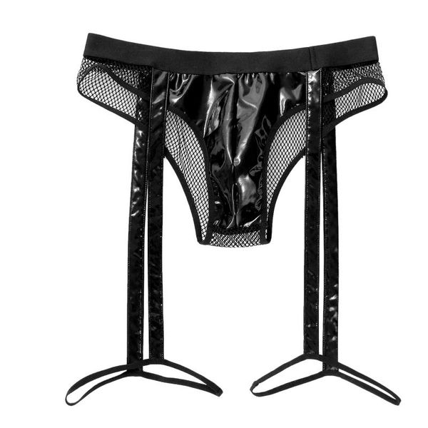 underpants patent leather men briefs lingerie breathable see-through fishnet elastic waistband panties garters underwea, Black;white
underpants patent leather men briefs lingerie breathable see-through fishnet elastic waistband panties garters underwea, Black;white