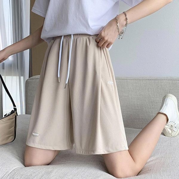 women's shorts 2021 summer casual ice silk biker women plus size high waist loose short sweatpants streetwear womens, White;black
women's shorts 2021 summer casual ice silk biker women plus size high waist loose short sweatpants streetwear womens, White;black